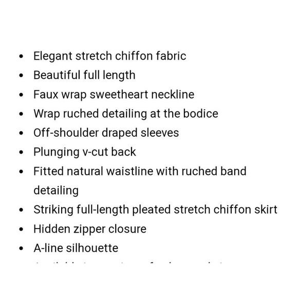 Allure Bridesmaid 1611 Off the Shoulder Stretch Chiffon Gown Burgandy Size 12 - Picture 3 of 10